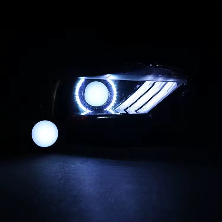 (2015+) Ford Mustang – Eyeball LED Dynamic Headlights Retrofit w/ Control Module - Exotics Carbon Design