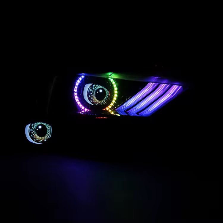 (2015+) Ford Mustang – Eyeball LED Dynamic Headlights Retrofit w/ Control Module - Exotics Carbon Design