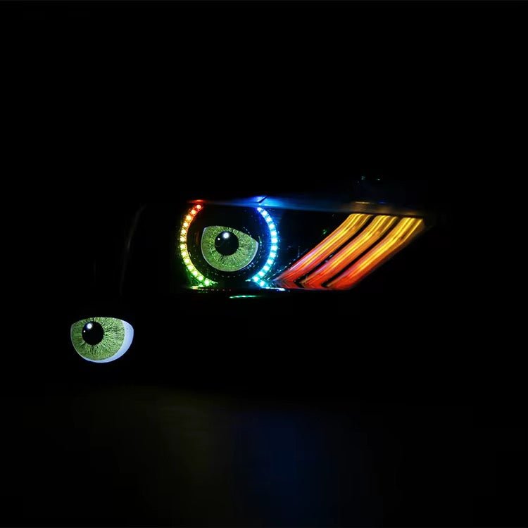 (2015+) Ford Mustang – Eyeball LED Dynamic Headlights Retrofit w/ Control Module - Exotics Carbon Design