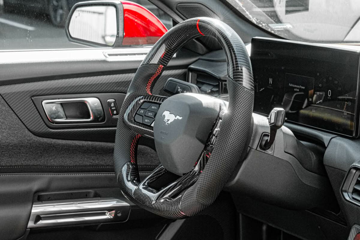 2024+ Ford Mustang S650 - Carbon Fiber Steering Wheel - Exotics Carbon Design
