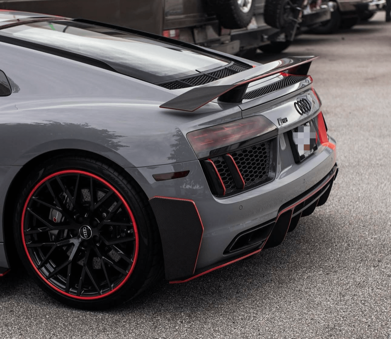 Audi R8 V10 (2016 - 2019) - Carbon Fiber Rear Bumper Canards - Exotics Carbon Design