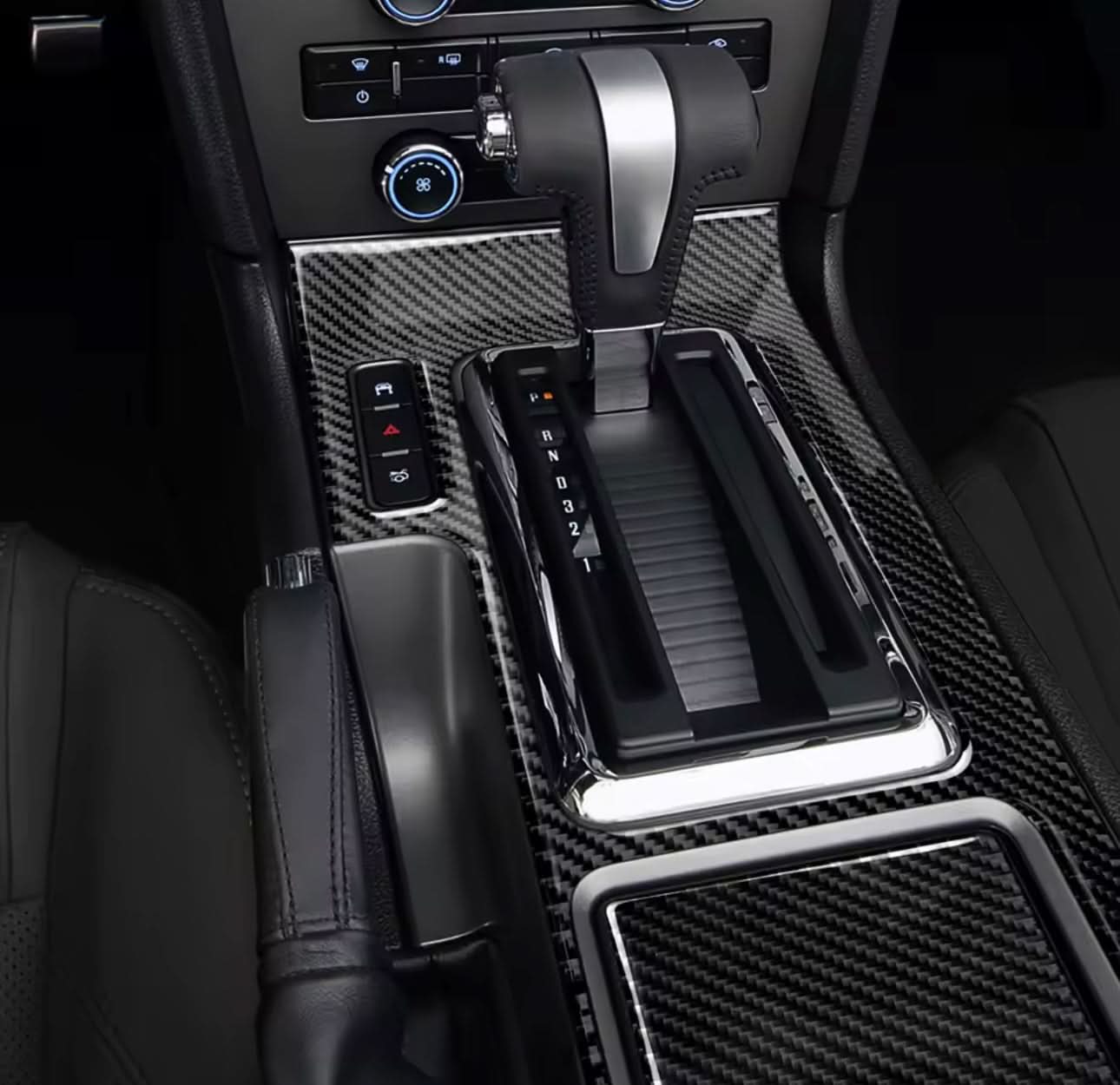 Carbon Fiber Center Console Trim - Ford Mustang (2009–2014) - Exotics Carbon Design