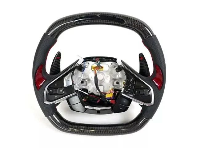 Carbon Fiber LED Steering Wheel with Leather – Chevrolet Corvette C8 (2020–2024) - Exotics Carbon Design