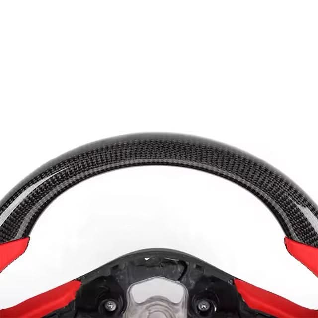 Carbon Fiber & Red Leather Steering Wheel - Toyota GR Supra A90 / A91 (2020–2025) - Exotics Carbon Design