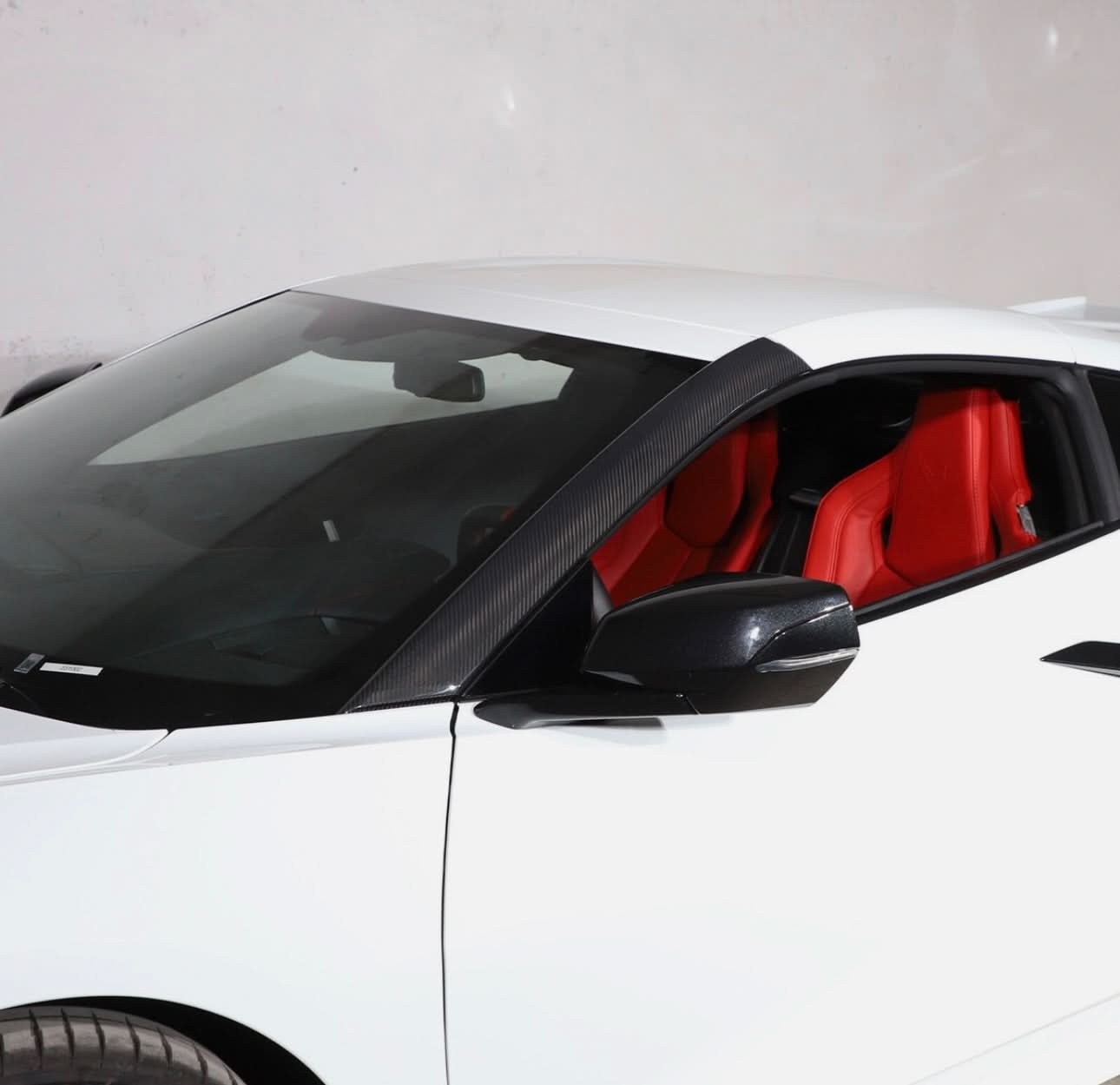 Chevrolet Corvette C8 Convertible – Carbon Fiber Front Side Windshield Pillar Trim Covers - Exotics Carbon Design