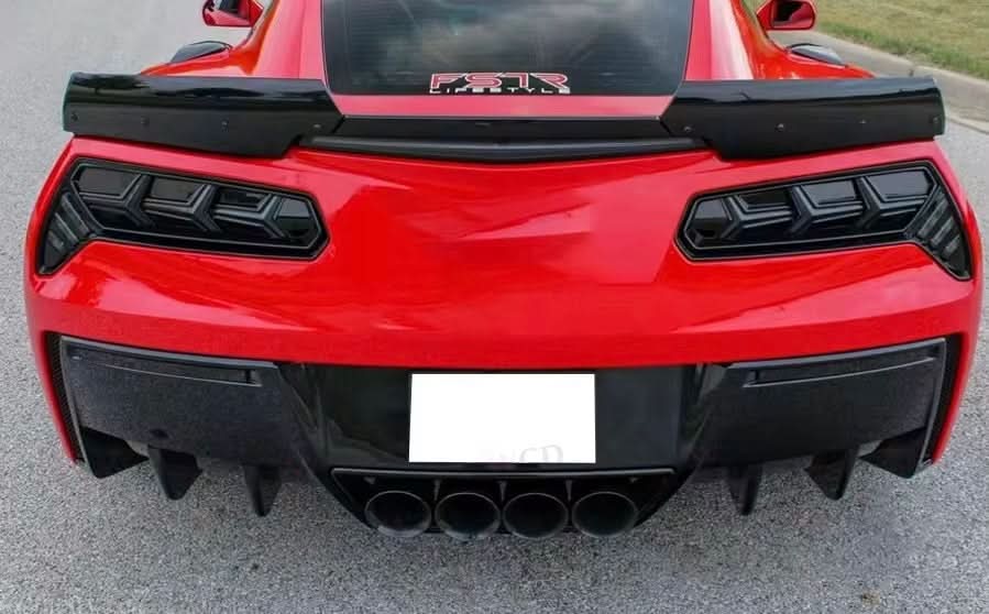 Corvette C7 (2014–2019) - Tail Light Blackout Covers - Exotics Carbon Design