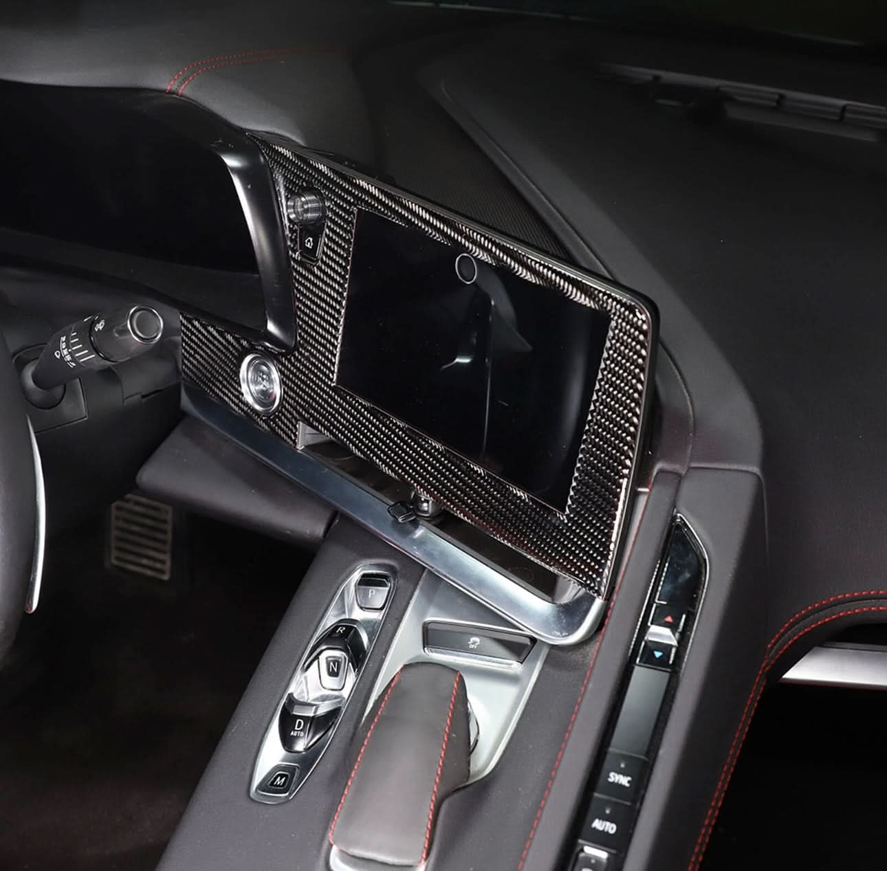 Corvette C8 (2020 - 2025) - Carbon Fiber Navigation Screen Panel Trim Sticker Cover - Exotics Carbon Design