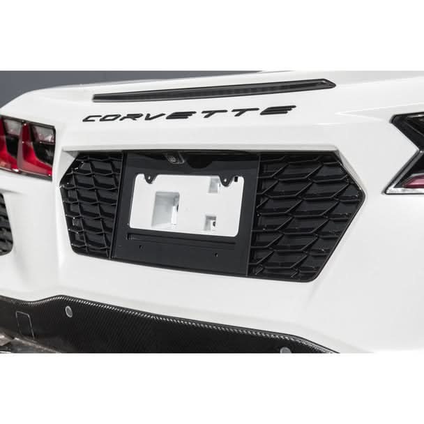 Corvette C8 - Fiberglass License Plate Backing Cover - Exotics Carbon Design