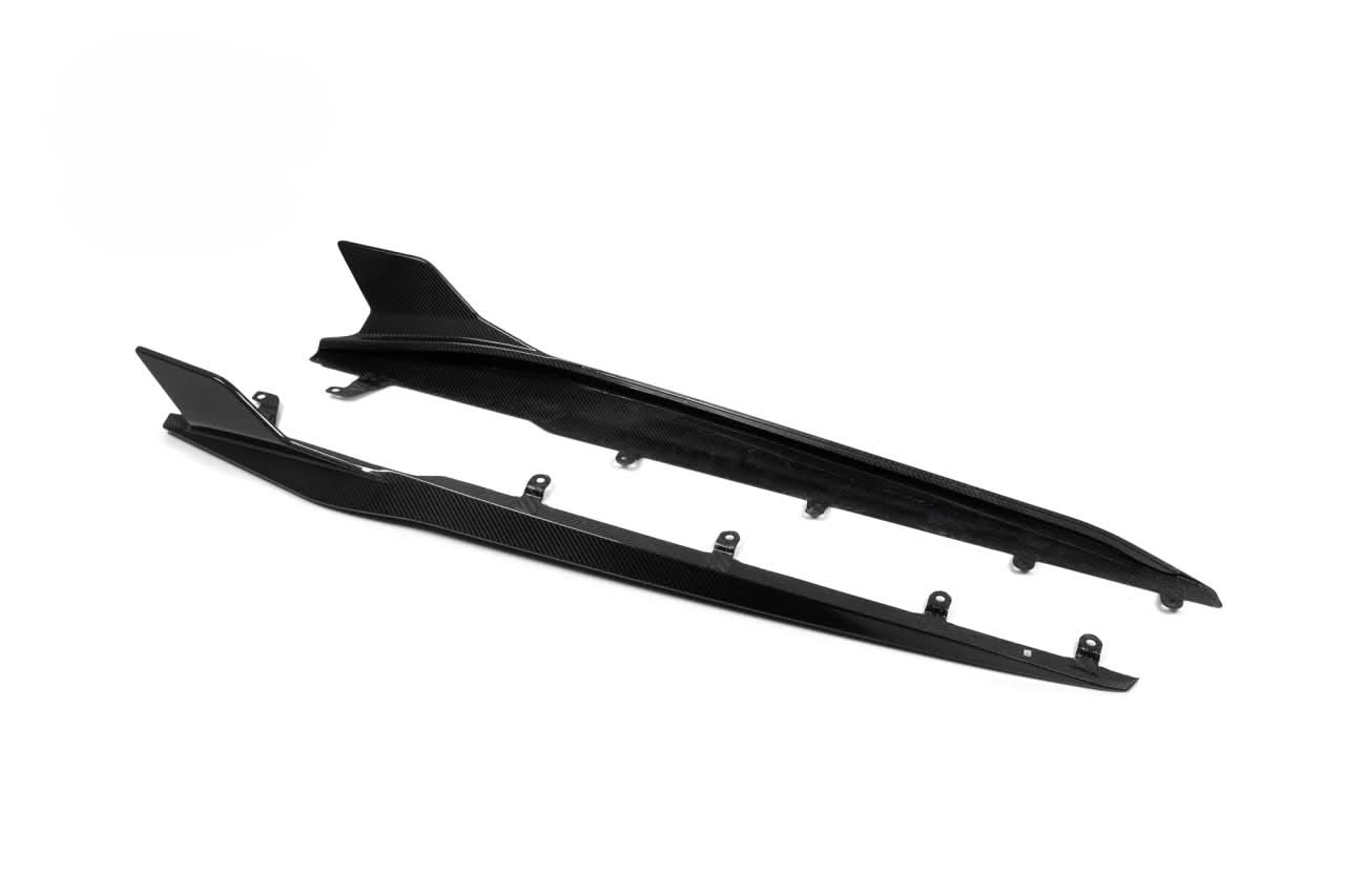 Corvette C8 - SQ Style Carbon Fiber Side Skirts - Exotics Carbon Design