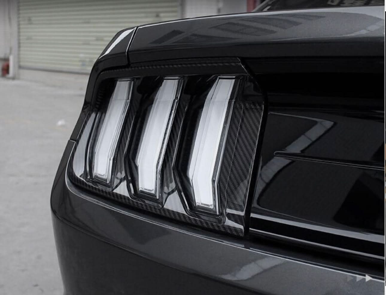 Ford Mustang S550 (2015–2023) – Carbon Fiber Tail Lamp Cover Trim - Exotics Carbon Design
