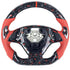 Forged Carbon Steering Wheel with Red Leather Grip - Chevrolet Corvette C7 (2014–2019) - Exotics Carbon Design