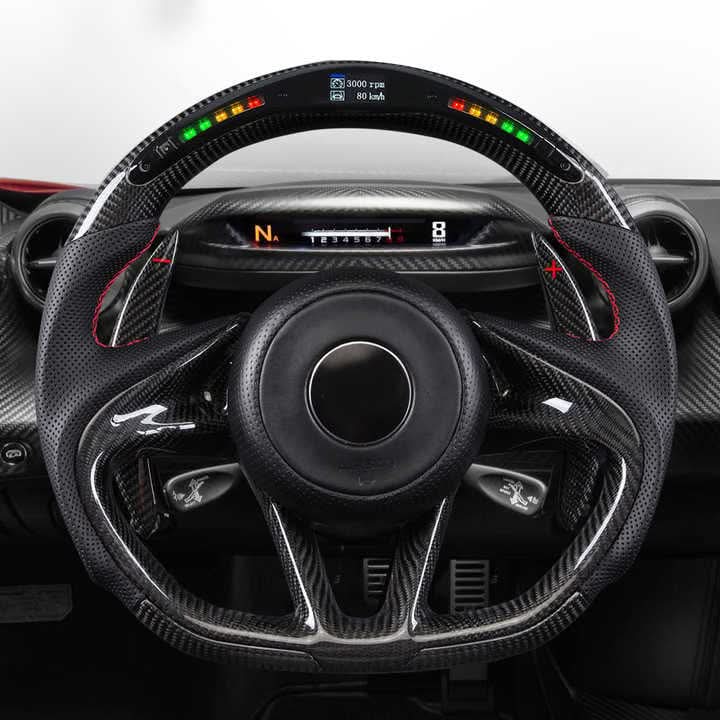 McLaren 720S - Carbon Fiber Steering Wheel with LED Display - Exotics Carbon Design