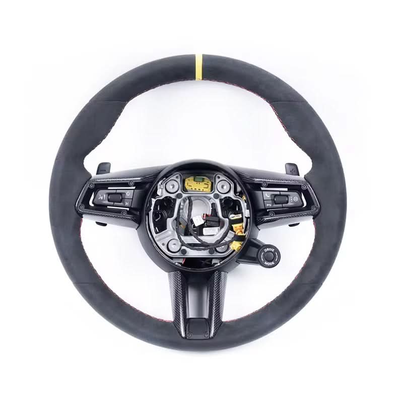Porsche 911 (992 Gen) (2020–2024) Alcantara & Carbon Fiber Track Inspired Steering Wheel - Exotics Carbon Design