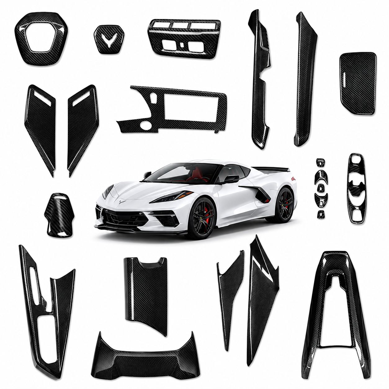 Chevrolet Corvette C8 Full Carbon Fiber Interior Kit