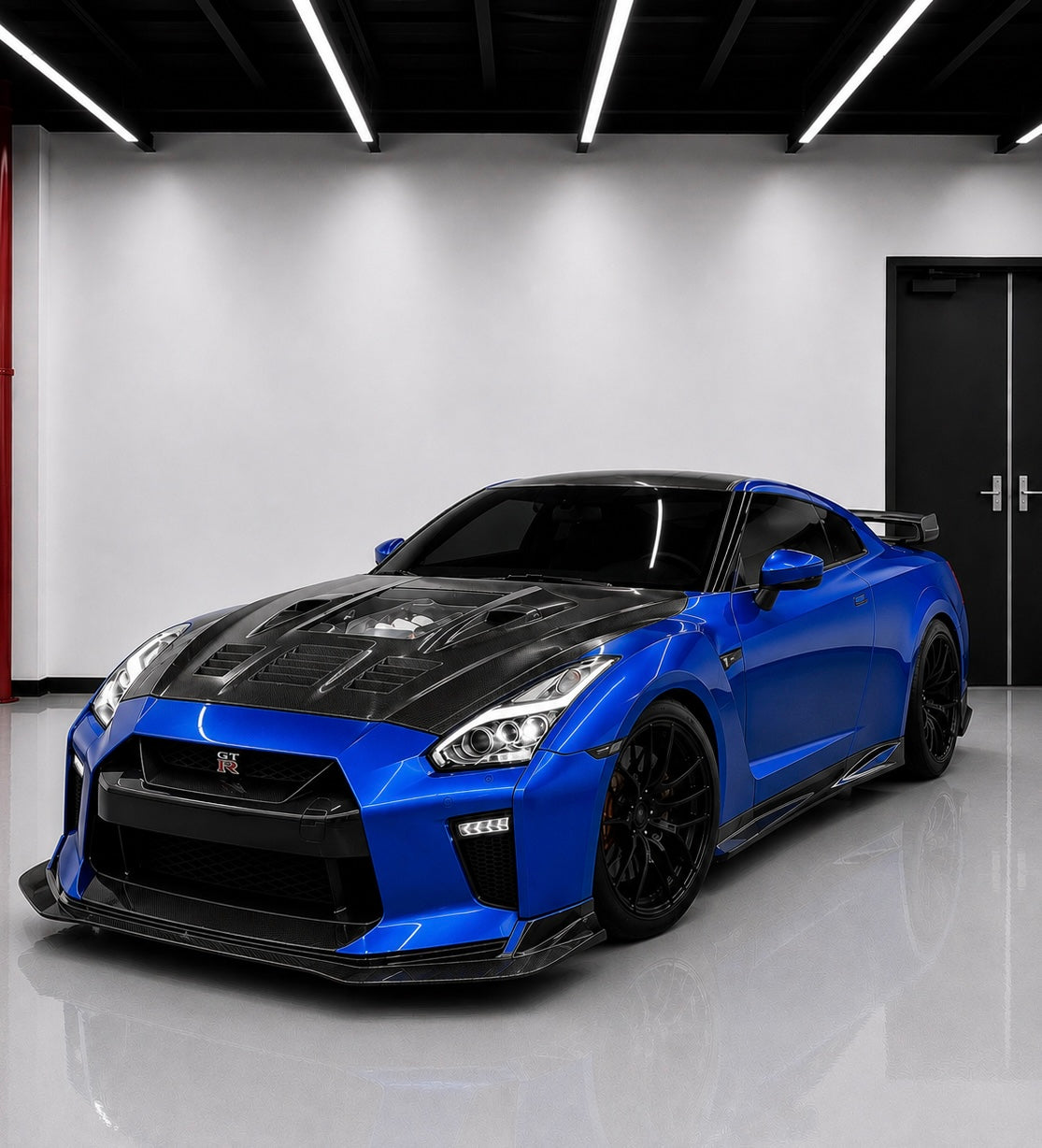 17-22 Nissan GT-R R35 V2 CMST Style Carbon Fiber Engine Show Vented Hood