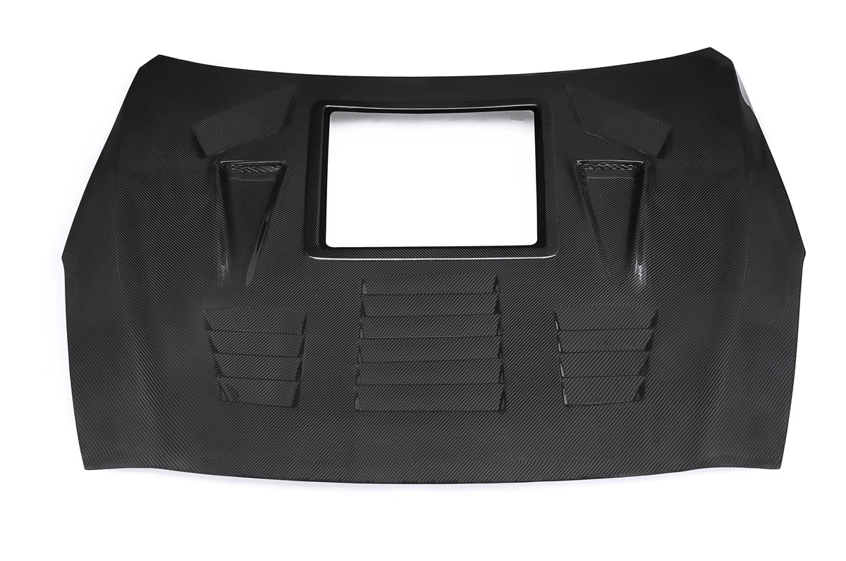 17-22 Nissan GT-R R35 V2 CMST Style Carbon Fiber Engine Show Vented Hood - Exotics Carbon Design