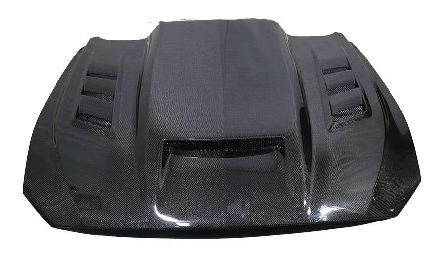 2015–2017 Ford Mustang - Saleen Style Vented Carbon Fiber Front Hood - Exotics Carbon Design