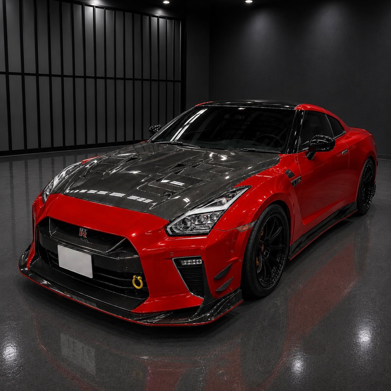 2018-2023 Nissan GT-R R35 TS-Style Carbon Fiber Hood - Exotics Carbon Design