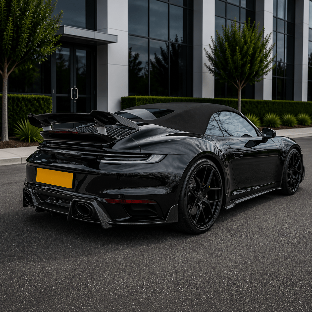 2019–2023 Porsche 911 (992) Turbo S Carbon Fiber Rear Diffuser with Splitters - Exotics Carbon Design