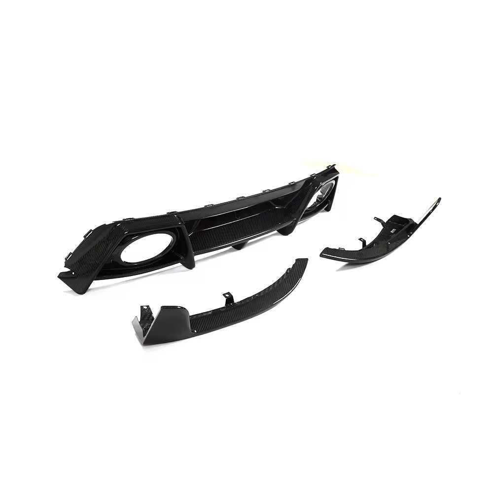 2019–2023 Porsche 911 (992) Turbo S Carbon Fiber Rear Diffuser with Splitters - Exotics Carbon Design