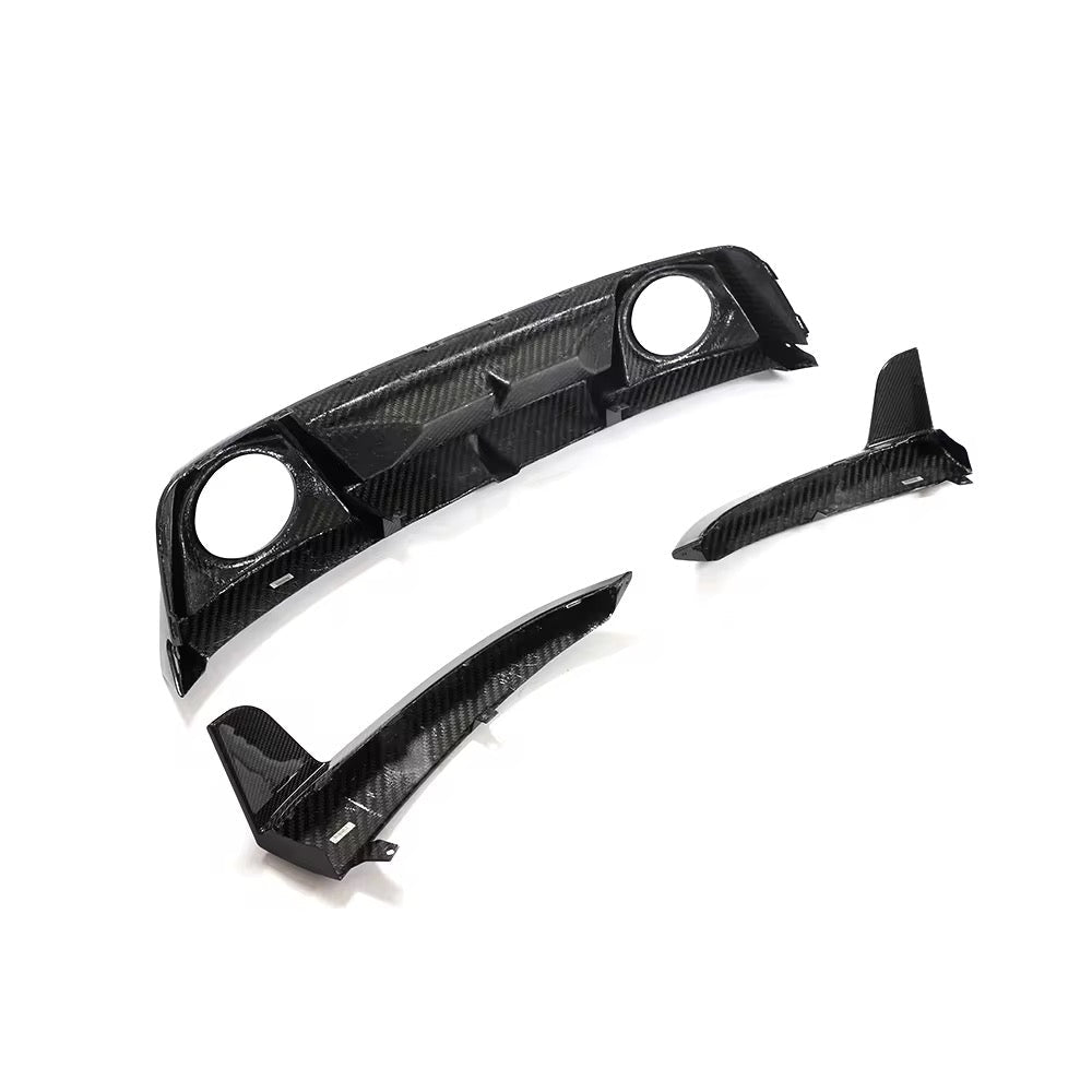 2019–2023 Porsche 911 (992) Turbo S Carbon Fiber Rear Diffuser with Splitters - Exotics Carbon Design