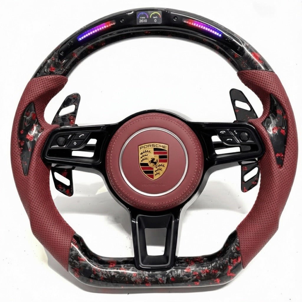 2019+ Porsche 911.2/718 Forged Carbon Fiber Steering Wheel - Exotics Carbon Design
