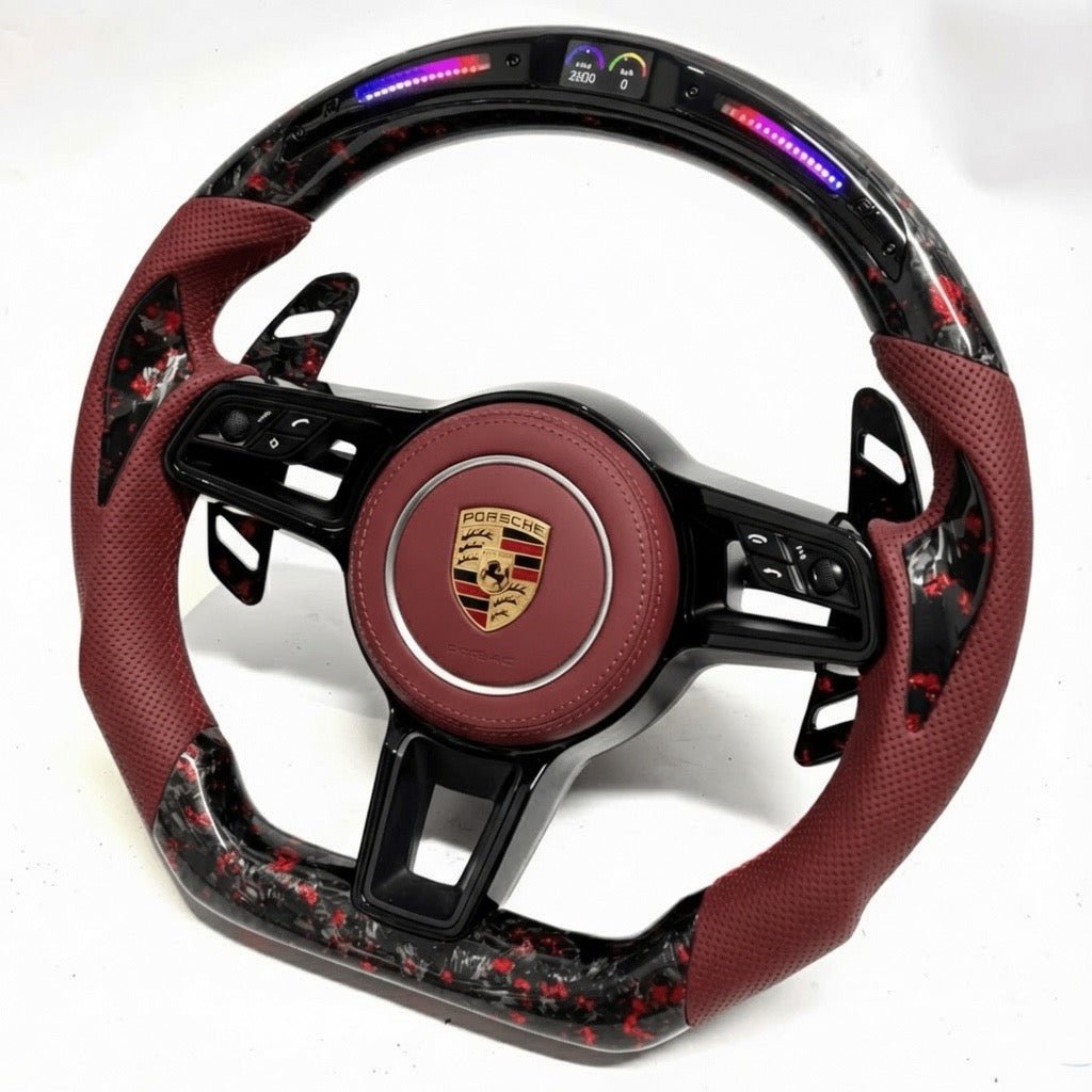 2019+ Porsche 911.2/718 Forged Carbon Fiber Steering Wheel - Exotics Carbon Design