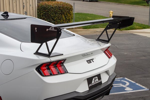 2024+ Ford Mustang Carbon Fiber Adjustable Rear Wing - Exotics Carbon Design
