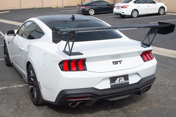 2024+ Ford Mustang Carbon Fiber Adjustable Rear Wing - Exotics Carbon Design