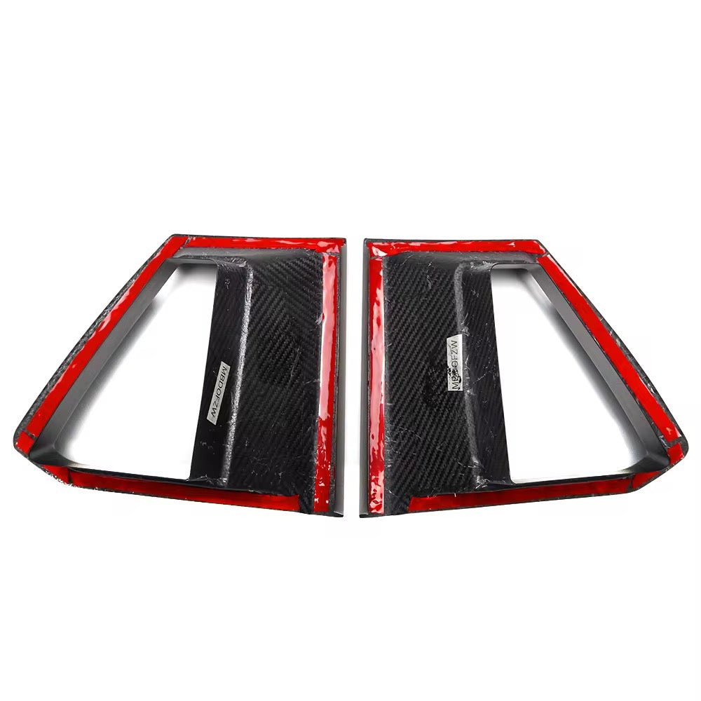 2024+ Ford Mustang EcoBoost Real Carbon Fiber Front Bumper Grill Trim Covers - Exotics Carbon Design