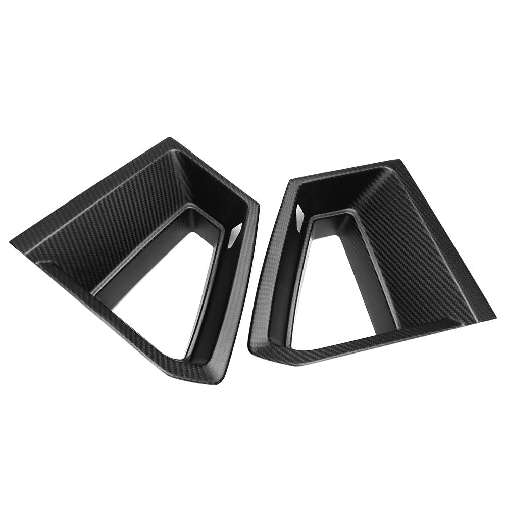 2024+ Ford Mustang EcoBoost Real Carbon Fiber Front Bumper Grill Trim Covers - Exotics Carbon Design