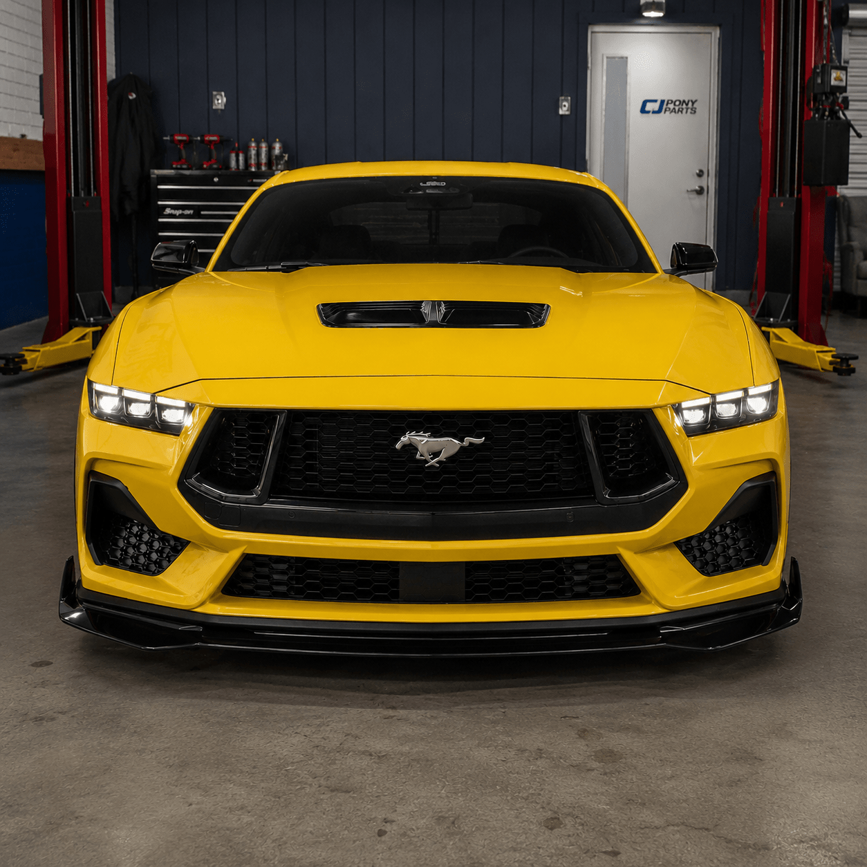 2024+ Ford Mustang GT & EcoBoost Real Carbon Fiber Front Lip Splitter Extension - Exotics Carbon Design