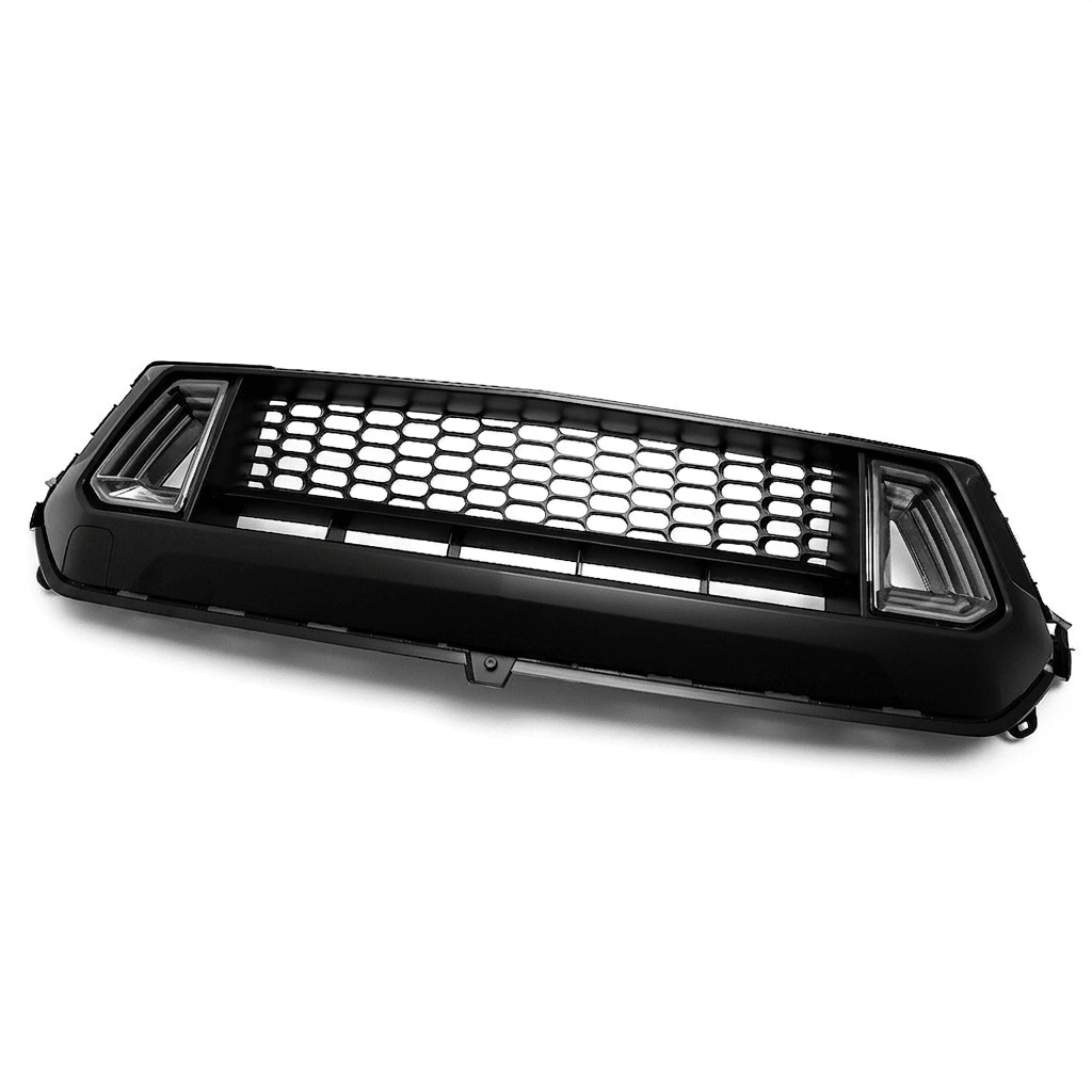 2024+ Ford Mustang - GT-Style Front Grille with Integrated LED Lights - Exotics Carbon Design