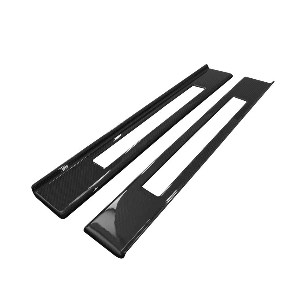 2024+ Ford Mustang Real Carbon Fiber Door Sill Trim Covers - Exotics Carbon Design
