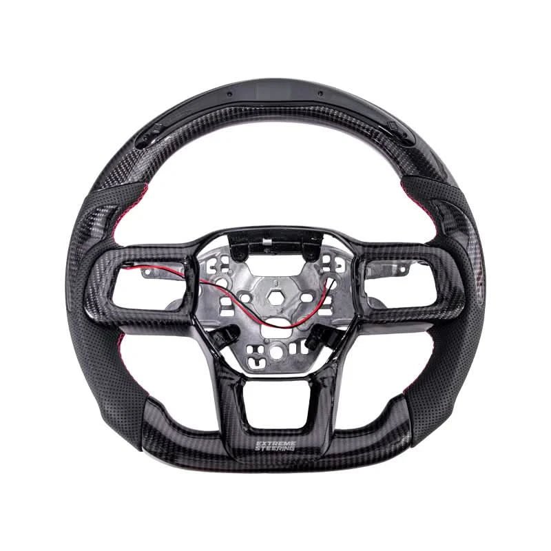 2024+ Ford Mustang S650 Carbon Fiber & LED Steering Wheel - Exotics Carbon Design