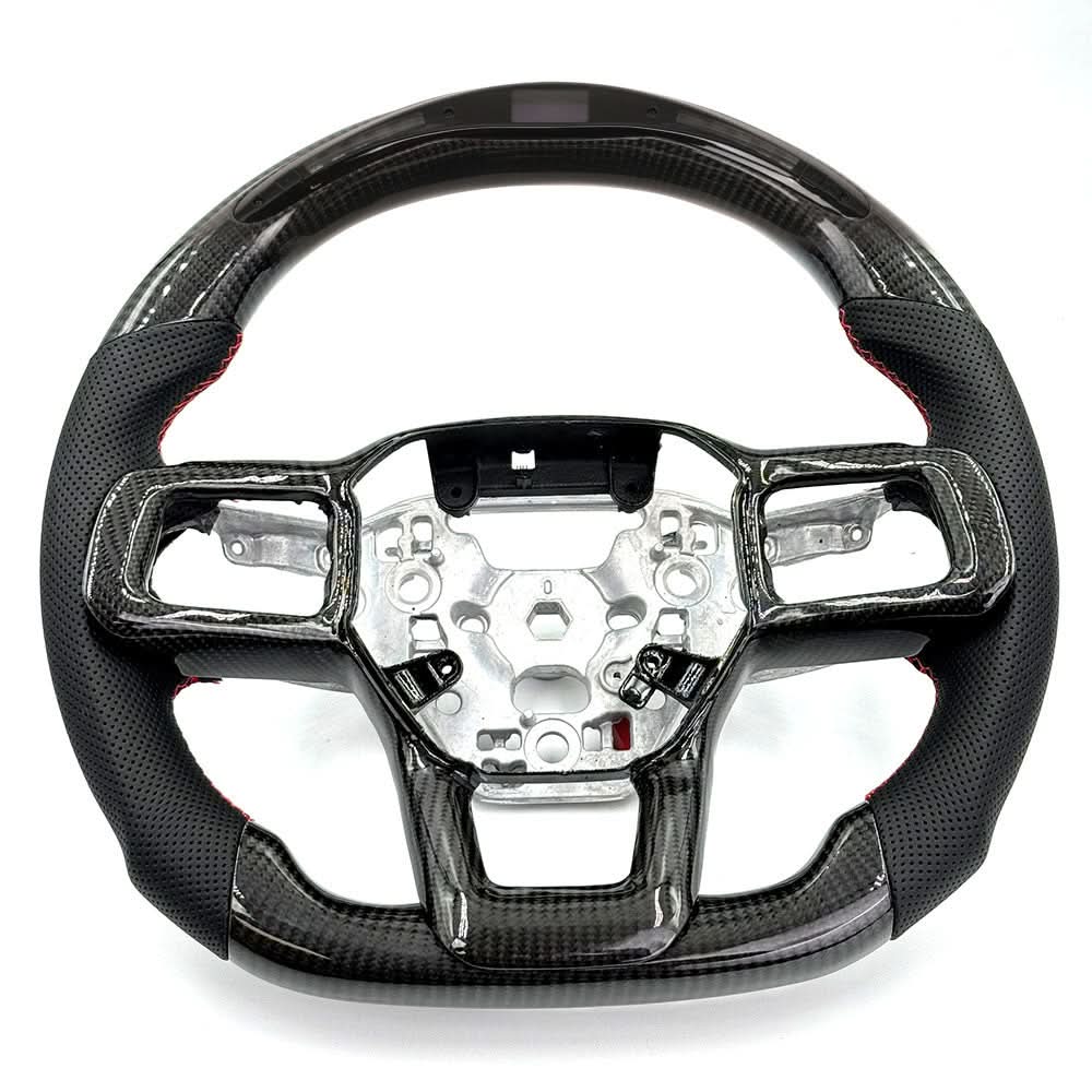2024+ Ford Mustang S650 Carbon Fiber & LED Steering Wheel - Exotics Carbon Design