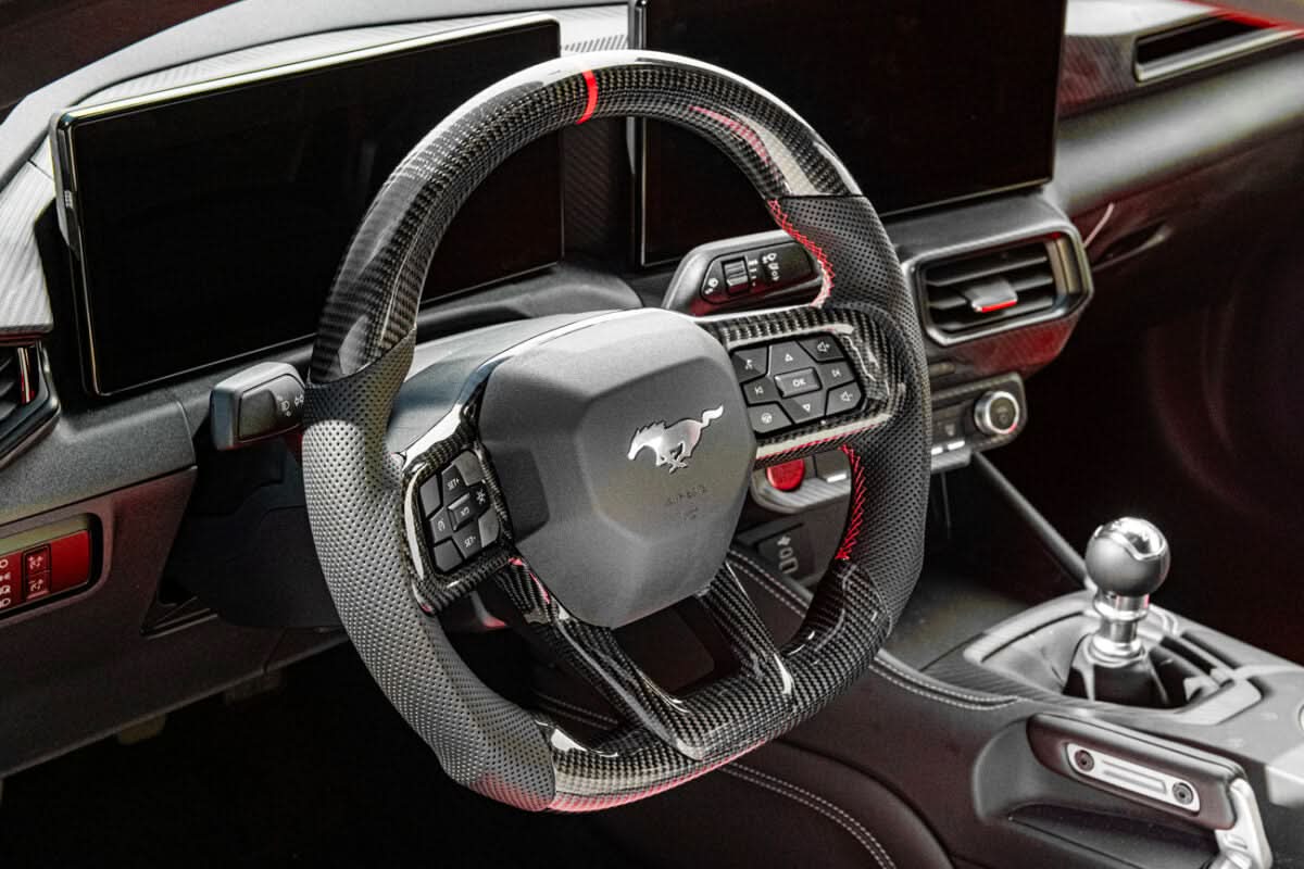 2024+ Ford Mustang S650 - Carbon Fiber Steering Wheel - Exotics Carbon Design