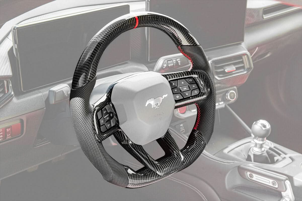 2024+ Ford Mustang S650 - Carbon Fiber Steering Wheel - Exotics Carbon Design