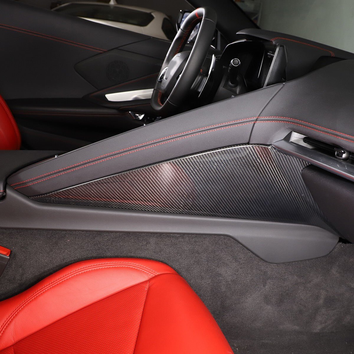 2026+ Chevrolet Corvette C8 Carbon Fiber Center Console Side Trim Covers - Exotics Carbon Design