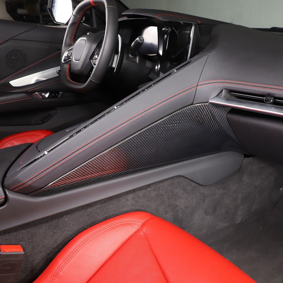 2026+ Chevrolet Corvette C8 Carbon Fiber Center Console Side Trim Covers - Exotics Carbon Design