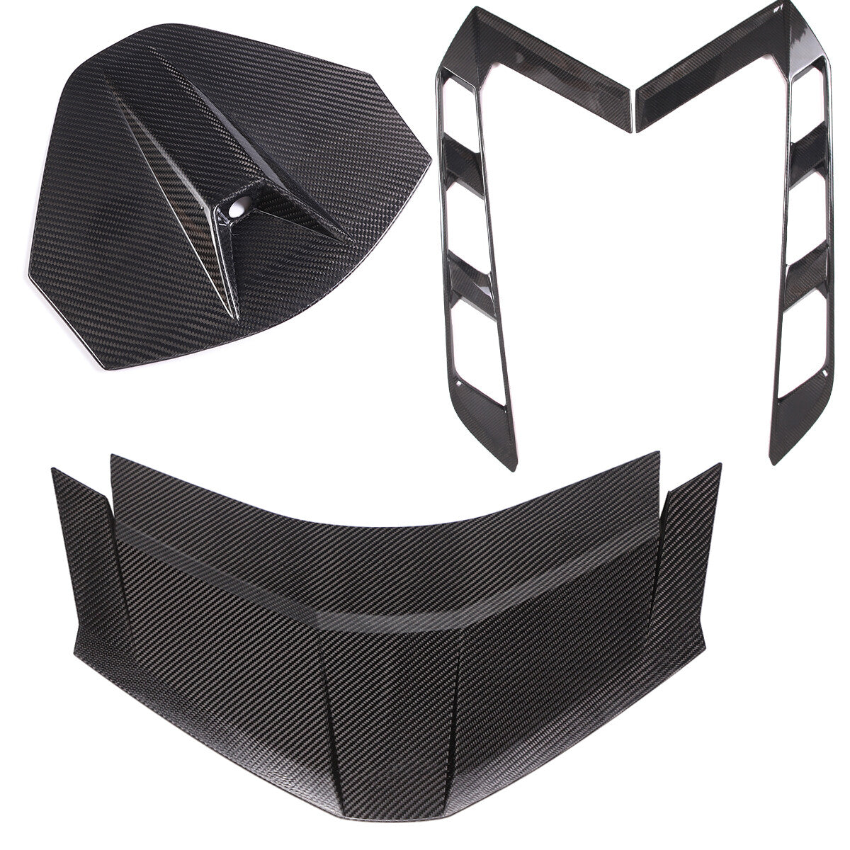 Chevrolet Corvette C8 - 4-Piece Carbon Fiber Rear Decklid Hatch Vent & Lower Trim