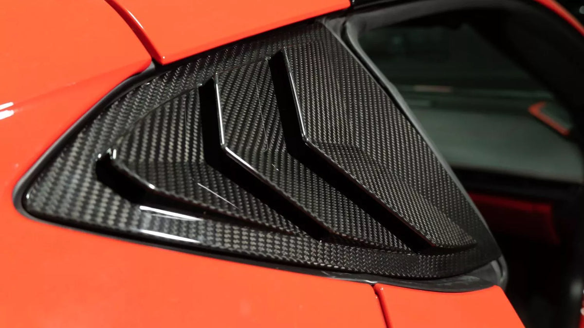 2020–2026 Chevrolet Corvette C8 Carbon Fiber Side Window Louvers