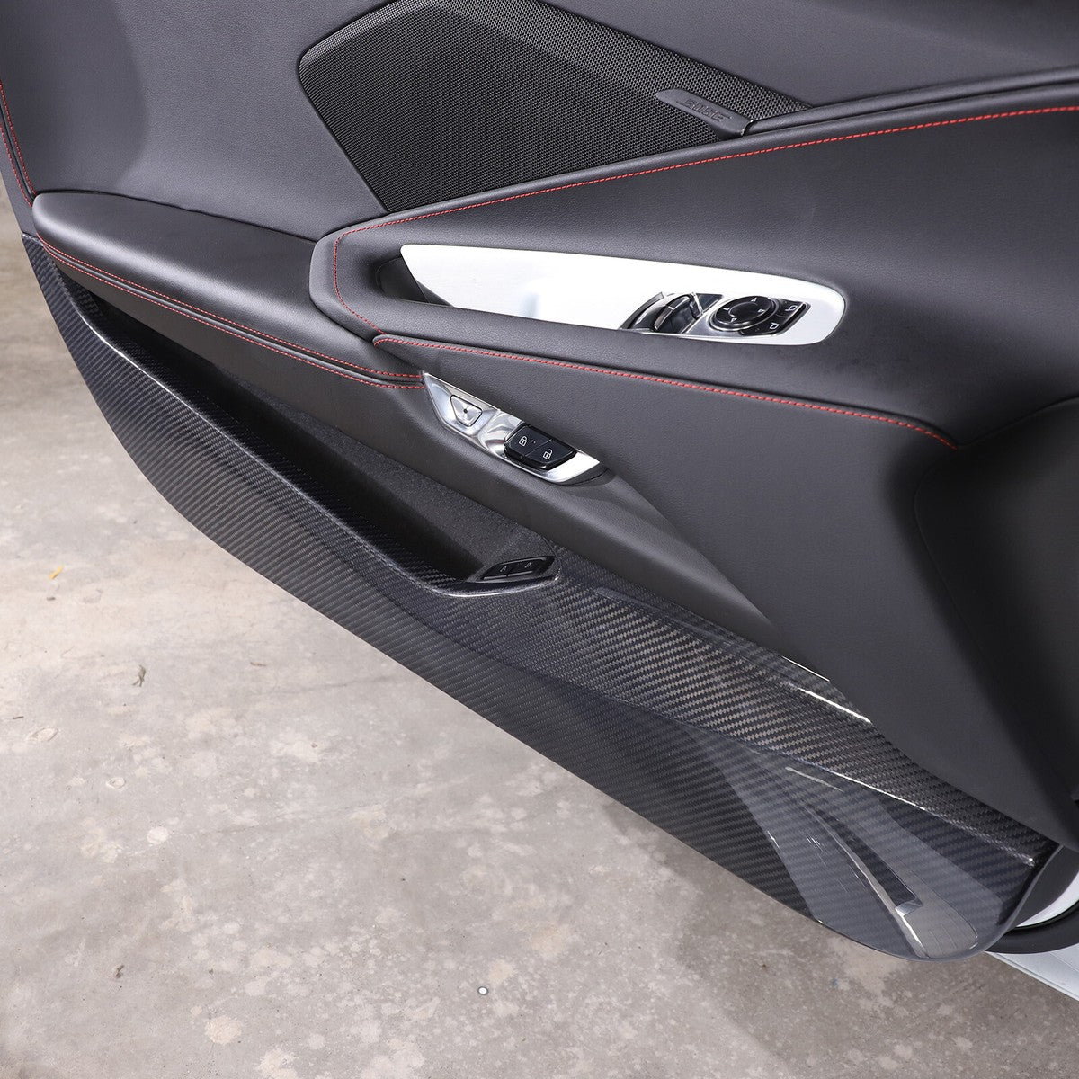 Chevrolet Corvette C8 Carbon Fiber Door Kick Panel Covers (2020–2026)