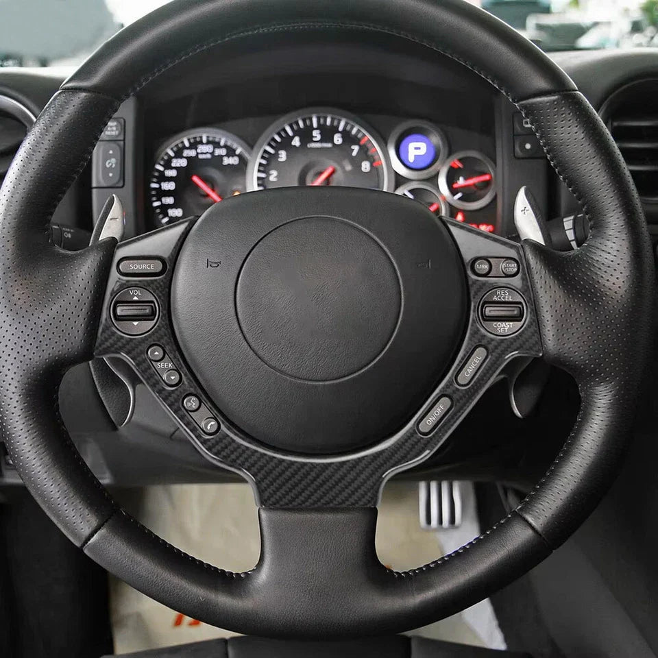 Nissan GT-R R35 Carbon Fiber Steering Wheel Trim