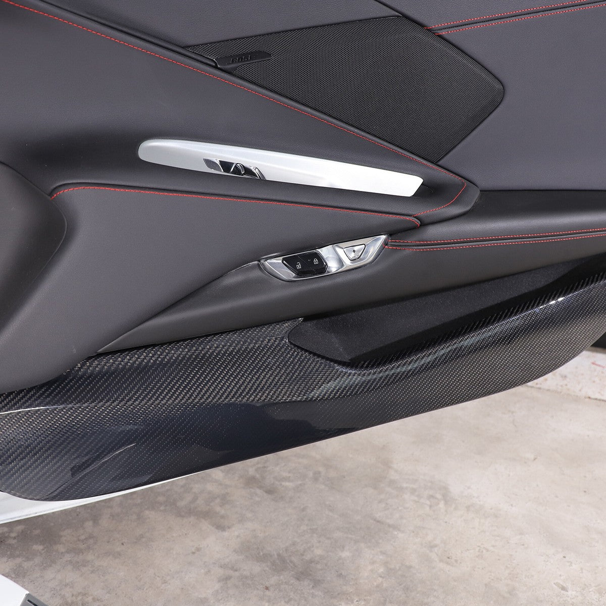 Chevrolet Corvette C8 Carbon Fiber Door Kick Panel Covers (2020–2026)
