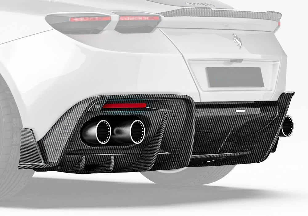 Ferrari Roma V Style Carbon Fiber Rear Diffuser