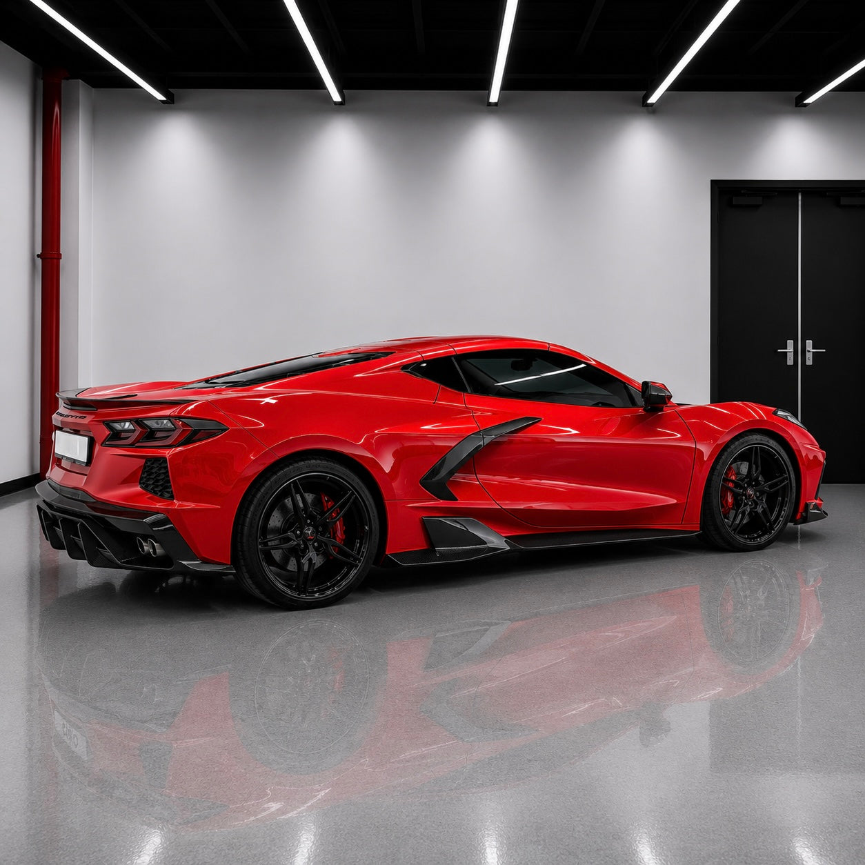 Corvette C8 AD Style Carbon Fiber Side Skirts