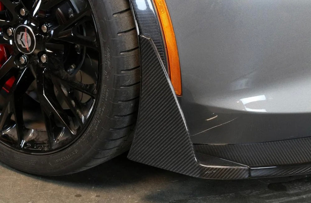 Chevrolet Corvette C7 Z06 Carbon Fiber Front Bumper Canards & Spats