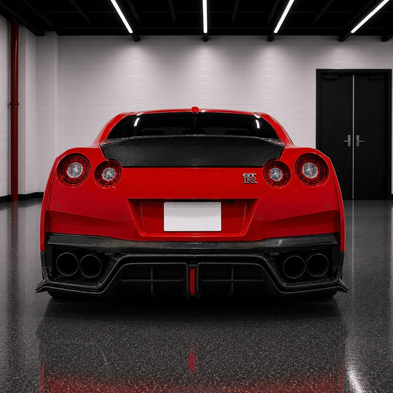 2017-2023 Nissan GT-R R35 IMP Style Carbon Fiber Rear Diffuser with LED Light
