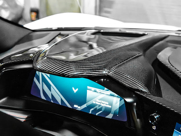Chevrolet Corvette C8 Carbon Fiber Upper Dashboard HUD Trim Cover